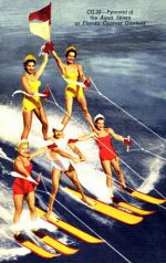 Pyramid of water-skiers at Cypress Gardens, ca. 1950-1960s
