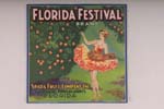 Florida Festival brand citrus crate label, 1937-1938