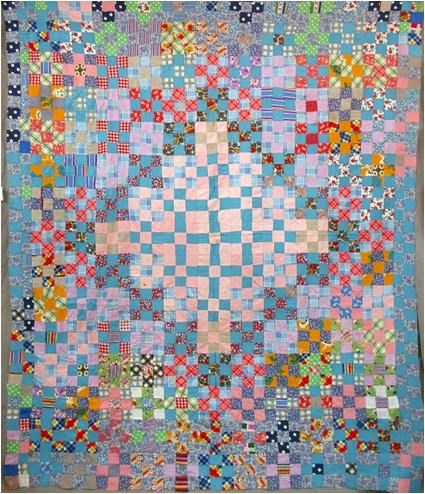 African American Nine-Patch Quilt Top