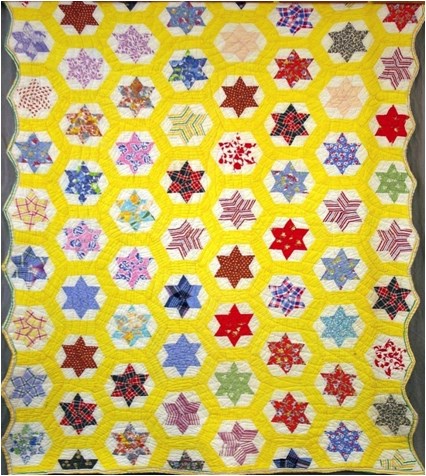 Six-Pointed Star Pattern Crib Quilt