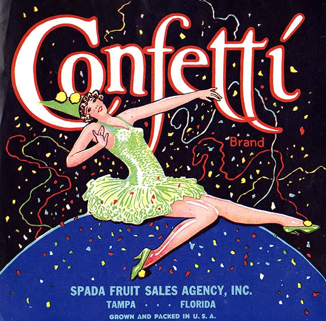 Confetti brand citrus label