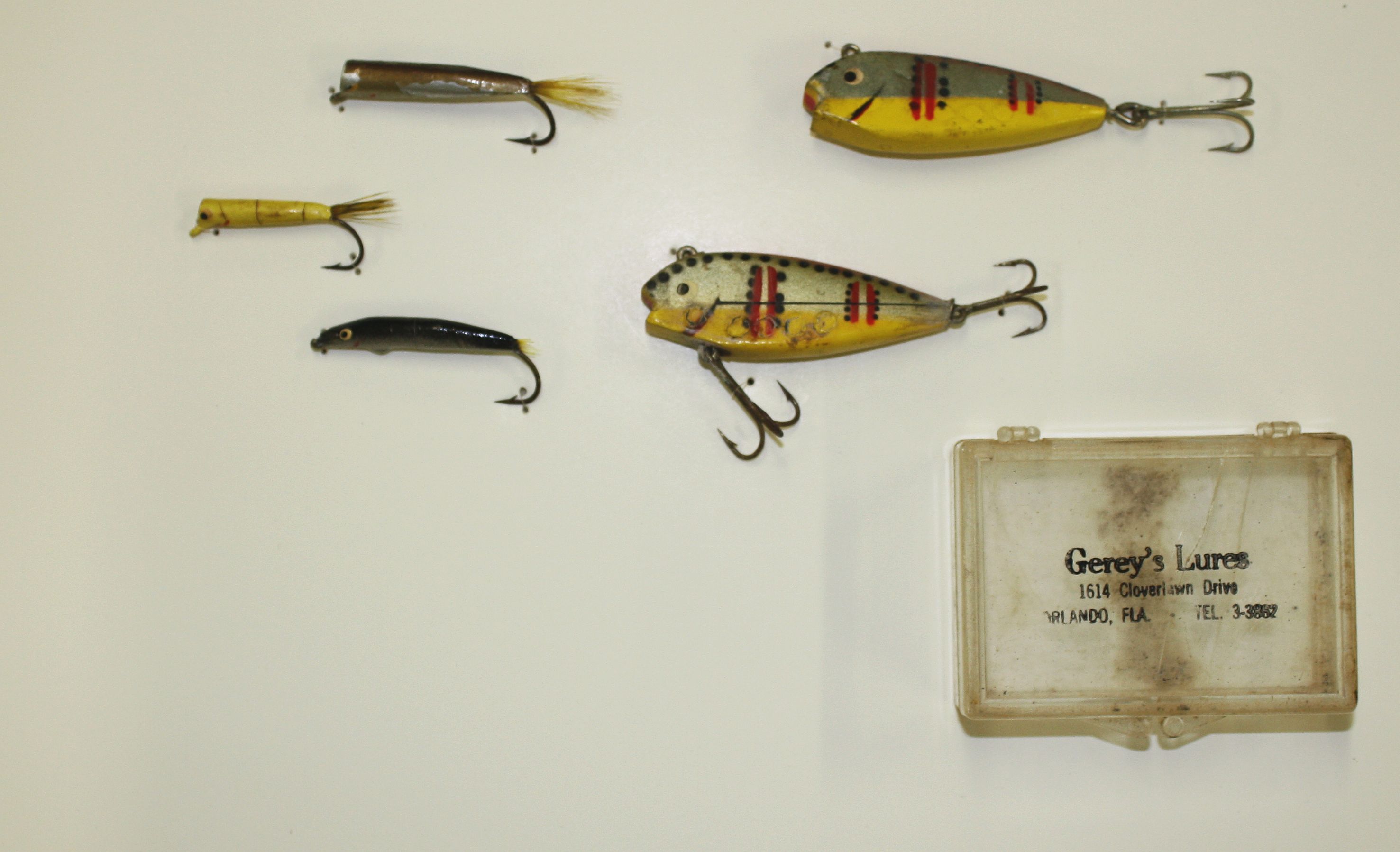 3 Lure Lot.Unknown Mike the Fisherman Bait Chamber Group.1960 Modesto  California 海外 即決 - スキル、知識
