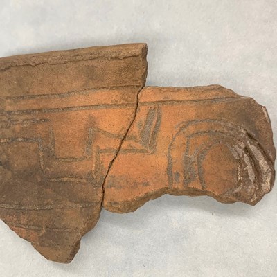 Fort Walton/Englewood incised pottery sherd, ca. 900–1100