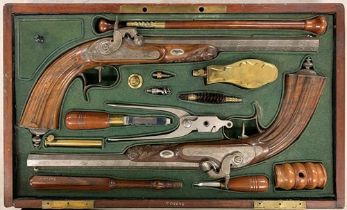 Dueling pistols in mahogany case, ca. 1835–70 Collection of the Museum of Florida History