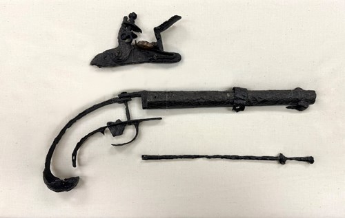 US Model 1836 Military Flintlock Pistol, Second Seminole War period Artifact courtesy of the Bureau of Archaeological Research