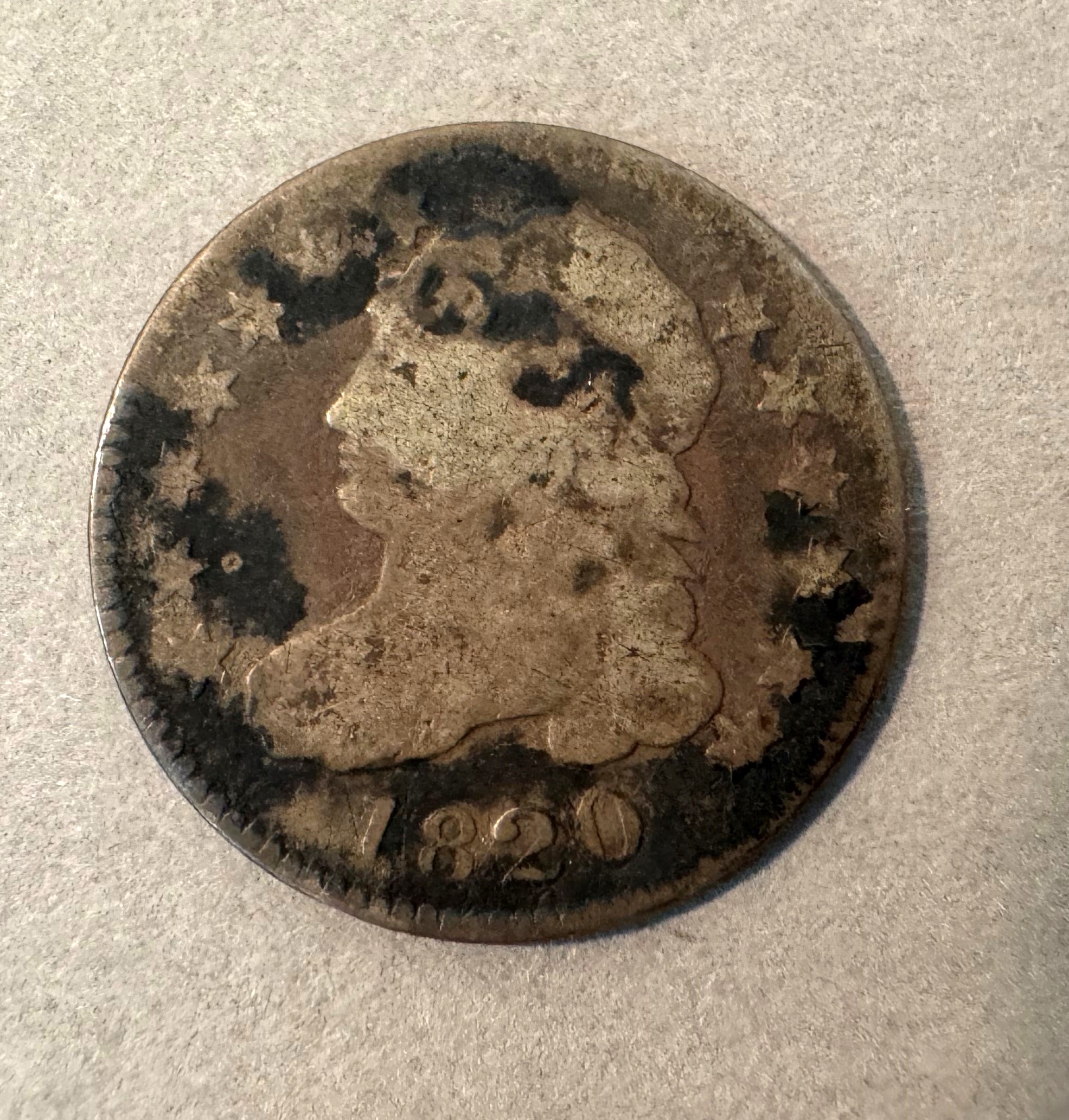 1820 US Capped Bust Silver Dime