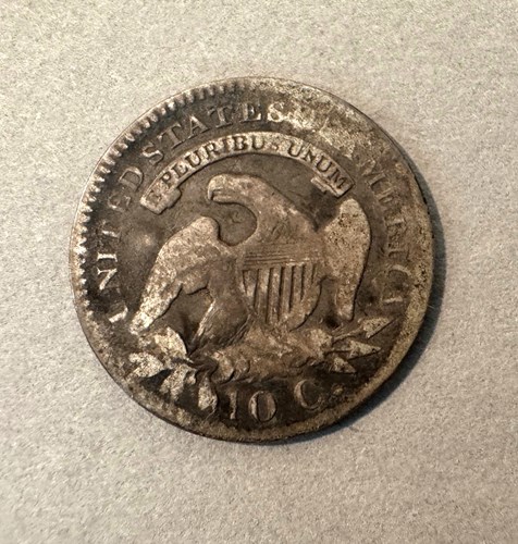 1820 US Capped Bust Silver Dime (reverse) Collection of the Museum of Florida History