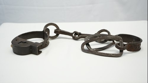 Shackles, ca. pre-Emancipation Courtesy of the Meek-Eaton Black Archives Research Center and Museum