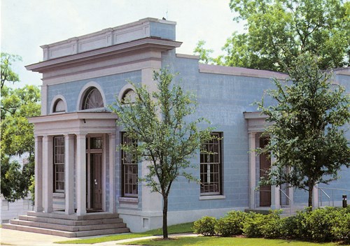 The Union Bank building after restoration at its new address, 219 Apalachee Parkway, spring 1985. Courtesy of the Museum of Florida History